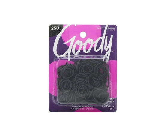 Goody Black Polybands - 250 Count (Pack of 6)