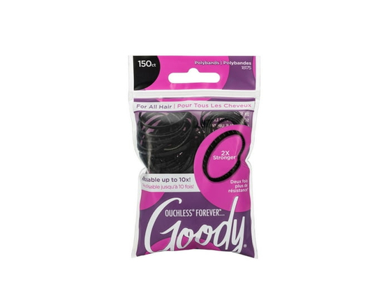 Goody Ouchless Black Polybands - 150 CT
