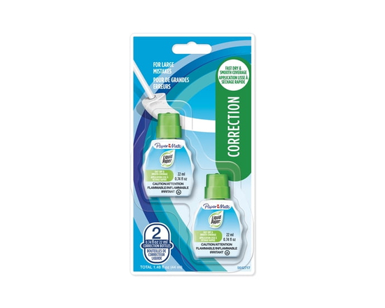 Paper Mate Liquid Paper Correction Fluid, Fast Drying, 22 mL, 2 Count