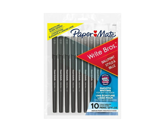 Stylos-bille Paper Mate Write Bros., stylos à encre noire, pointe moyenne (1,0 mm)