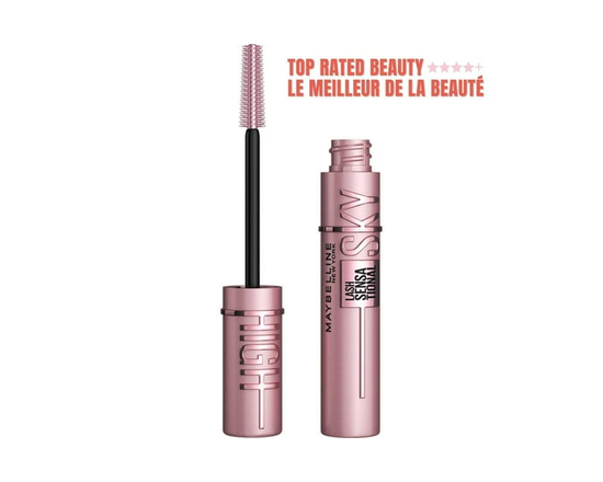 Mascara Lavable Maybelline Sky High Allongeant, Volumisant, Brouillard Bordeaux, 7,2ml - 7.2 MLT (Noir Très Noir)