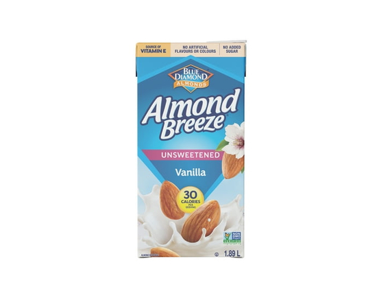 Blue Diamond Vanilla Unsweetened Almond Breeze - 1.89L