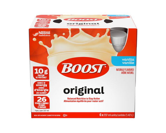 BOOST Original Meal Replacement Drink – Vanilla, 6 x 237 ml