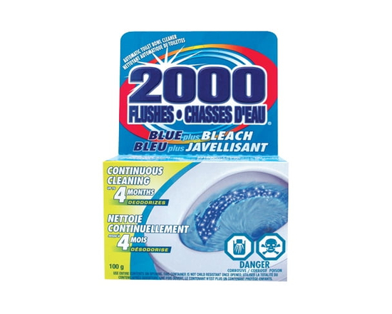 2000 Flushes 90801 Blue Plus Bleach Automatic In-Tank Toilet Bowl Cleaner, 100g - 100g