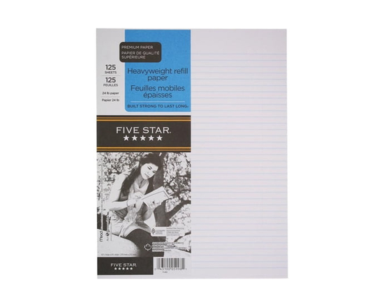 Five Star® Refill Paper, 125 Sheets