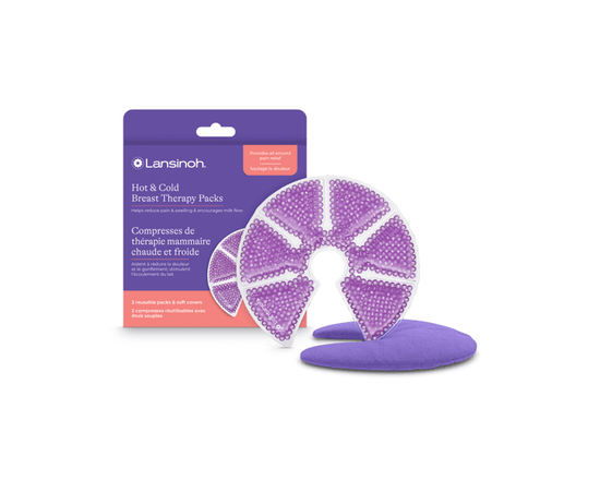 Packs de thérapie mammaire Lansinoh avec housses douces, coussins chauds et froids, essentiels pour l'allaitement, lot de 2 - Aide à soulager les sein