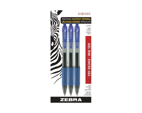 Stylos à bille gel Zebra Sarasa rétractables