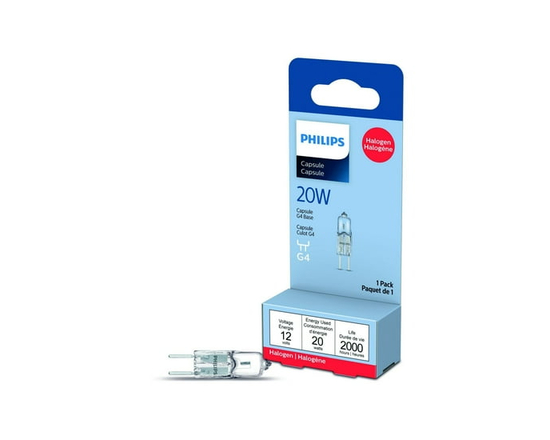 PHILIPS 20W T3 Capsule G4 Base Halogen Light Bulb