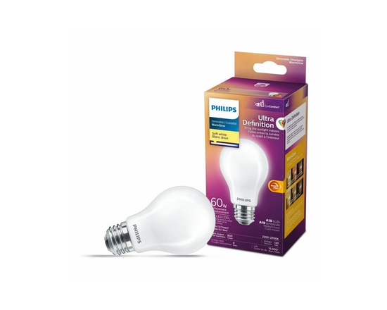 Philips LED Ultra Definition 60W A19 Soft White Glass Frosted