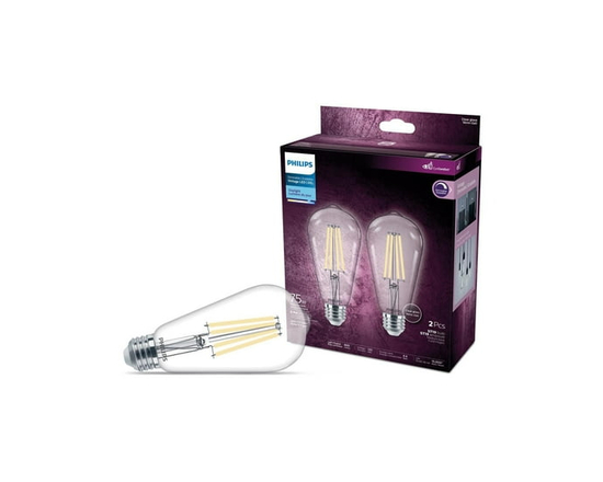 PHILIPS Ampoules DEL ST19 de 8,8 W 75w à culot moyen, lumière du jour, verre transparent, paquet de 2