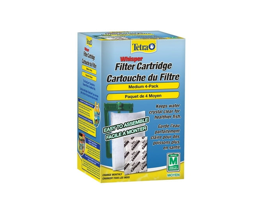 Tetra Whisper Aquarium Medium Filter Cartridge 4 Pack - As Specified