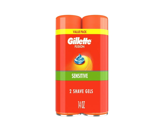 Gel à raser Gillette Fusion Peau sensible pour hommes, pour une peau douce, avec huile d’amande, gel à raser pour les soins personnels des hommes, con