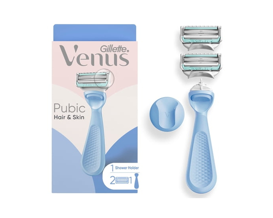 Gillette Venus for Pubic Hair & Skin, Bikini Razor for Women, Razor Handle plus 2 Refills