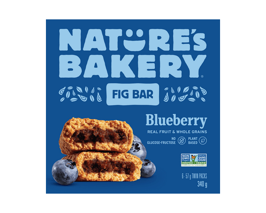 Nature's Bakery Blueberry Fig bar, Soft Baked, Whole Grains, Plant Based, Dairy Free, Nut Free, Non GMO Project Verified, Made with real Fruit - 340g