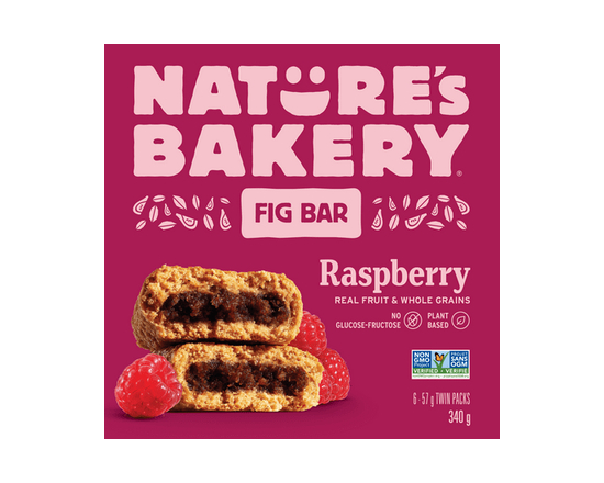 Nature's Bakery Raspberry Fig bar, Soft Baked, Whole Grains, Plant Based, Dairy Free, Nut Free, Non GMO Project Verified, Made with real Fruit - 340g