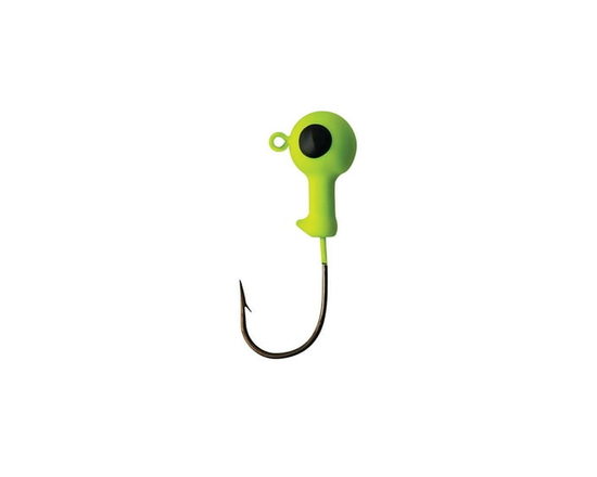 Eagle Claw QLNJB03-18 Tin Round Head Jigs, 1/8oz, Chartreuse, 5Pk - 1/8 oz