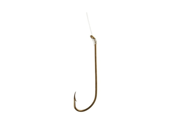 Eagle Claw Q231XH-1/0 Plain Shank 2x Long Snelled Hook, Double Line, Bronze, Size 1/0, 6Pk