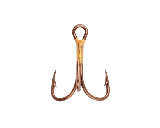 Eagle Claw Q374AH-8 2x Strong Treble Hook, Regular Shank, Curved Point,Bronze, Size 8, 5Pk