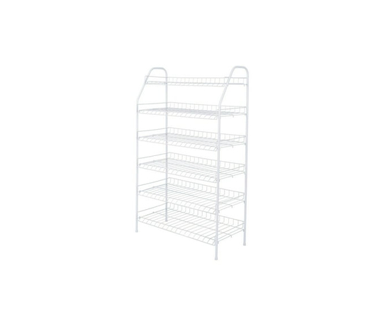 Mainstays 6 Tier White Metal Shoe Rack and Accessories Storage - Regular