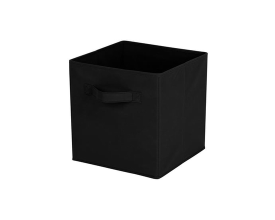 Mainstays Storage Cube Fabric Basket Bin - Foldable, Great for Nursery, Playroom, Closet, Home Organization (Black)