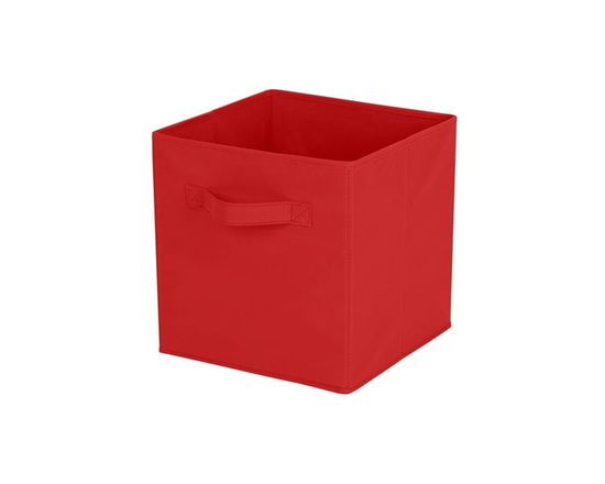 Mainstays Storage Cube Fabric Basket Bin - Foldable, Great for Nursery, Playroom, Closet, Home Organization (Red)