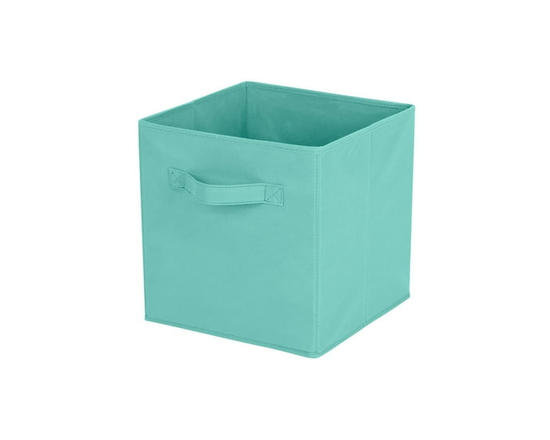 Mainstays Storage Cube Fabric Basket Bin - Foldable, Great for Nursery, Playroom, Closet, Home Organization - 10.5in.Wx10.5in.Dx11in.H (Teal)