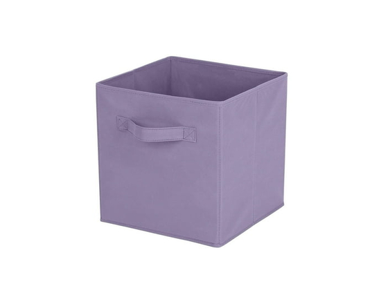 Mainstays Storage Cube Fabric Basket Bin - Foldable, Great for Nursery, Playroom, Closet, Home Organization (Purple)