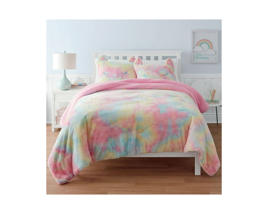 Mainstay Kids Rainbow Sweetie Plush Comforter set
