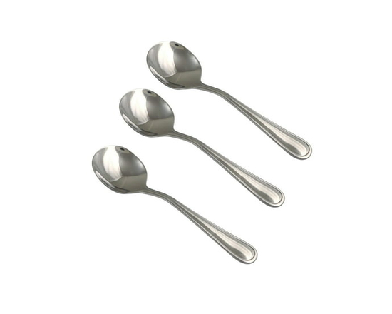 Cuillère à soupe en acier inoxydable pour adulte Mainstays Fleetline, 3 pièces, argent