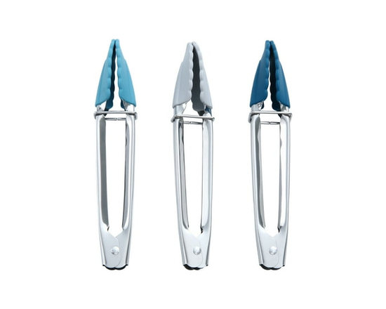 Mini-pinces verrouillables en acier inoxydable Mainstays de 18 cm avec embout en silicone, bleu marine, gris ou bleu sarcelle