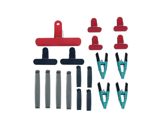 Mainstays 19 Piece Assorted Size Multicolor Bag Clips - Assorted