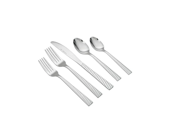 Mainstays 20 Piece Nalla Stainless Steel Flatware Set, Silver, Service for 4