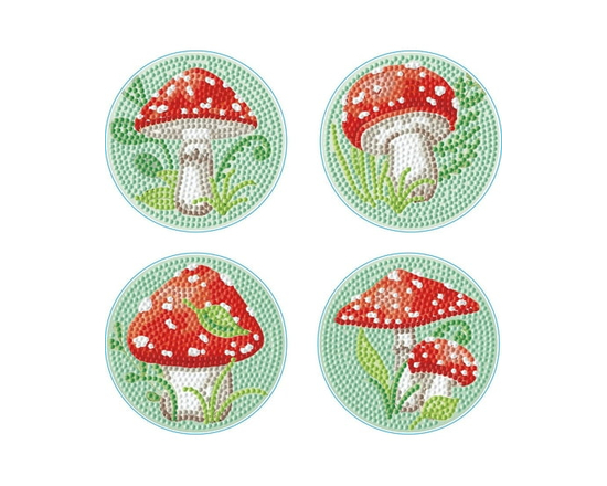DIAMOND DOTZ® Sous-verres Champignons Édition Spéciale Kit d'art Broderie Diamant