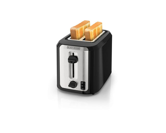 Black+Decker 2-Slice Toaster, Extra-Wide Self-Centering Slots, TR7827-1BDC