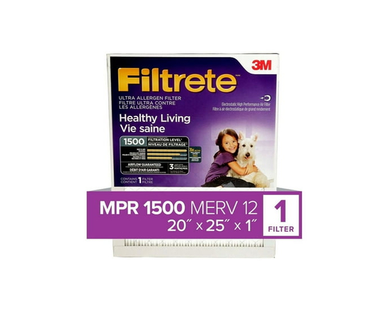 Filtrete™ Healthy Living Ultra Allergen Filter, MPR 1500, 20 in x 25 in x 1 in