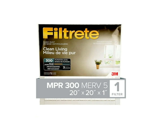 Filtrete™ Clean Living Basic Dust Filter, MPR 300 - 16"x20"x1"