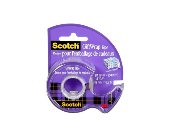 Scotch® GiftWrap Tape, 15-C, 3/4 in x 18 yd (19 mm x 16.5 m) - 3/4 in x 18 yd