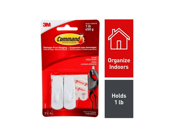 Command™ Utility Hooks 17002C, Small - S