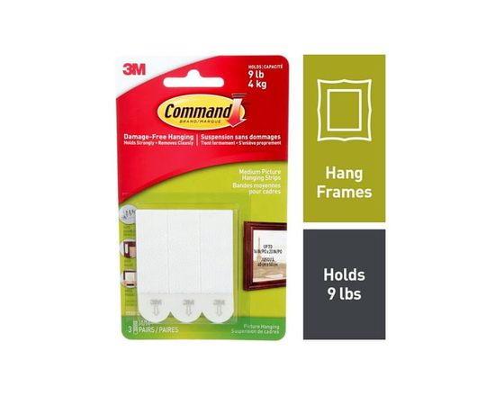 Bandes pour tableaux Command(MC) 17201C, Blanc, Moyen - Moyen