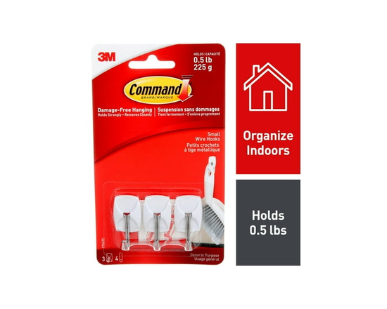 Command™ Wire Hooks 17067C, Small - S