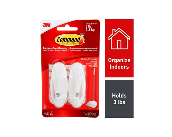 Command™ Wire Hooks 17068C, Medium - M