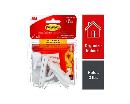 Command™ Utility Hook 17001C-VP, Medium, Value Pack - M