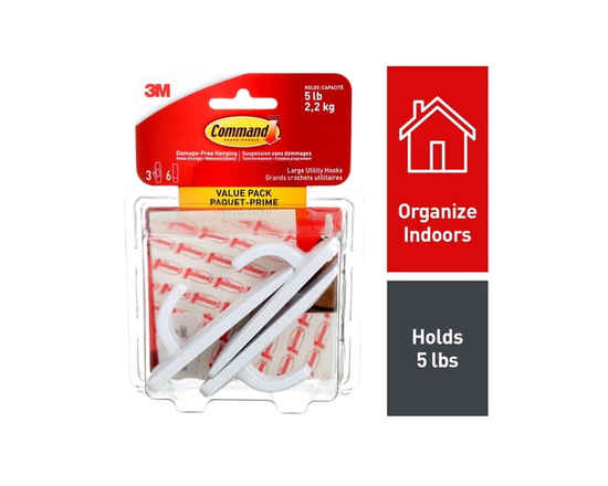 Command™ Utility Hook 17001C-VP, Medium, Value Pack - M