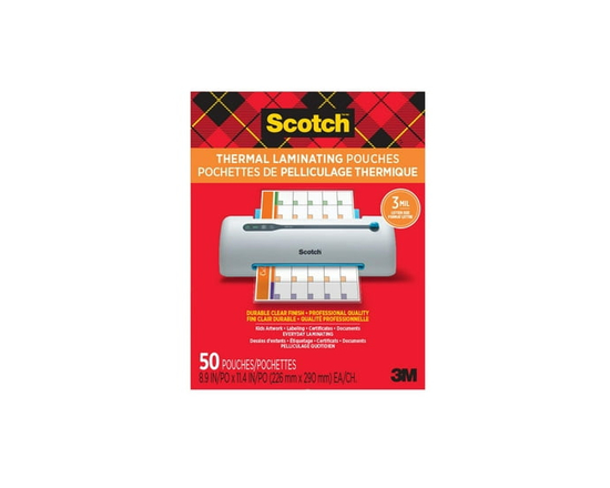 Scotch™ Thermal Laminating Pouches TP3854-50-C, 228 mm x 291 mm, 50/Pack