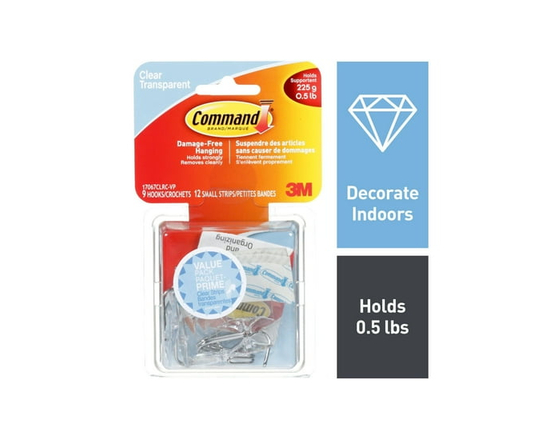 Command™ Small Wire Hooks Value Pack, 17067CLRC-VP, Clear - S