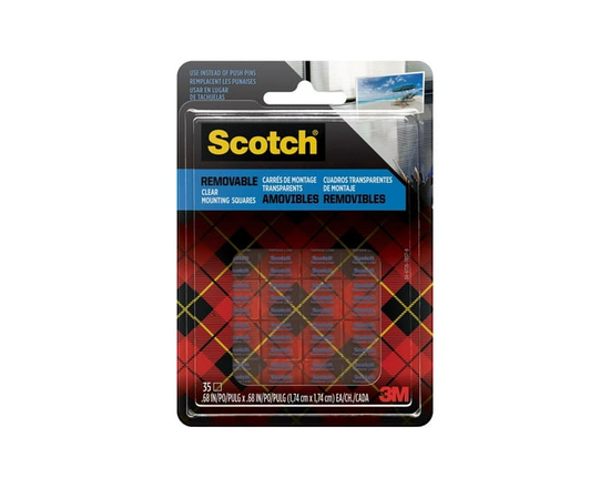 Carrés de montage transparents amovibles à double face adhésive Scotch® 859S-ESF, 1,7&nbsp;cm x 1,7&nbsp;cm (11/16&nbsp;po x 11/16&nbsp;po) - 11/16 Po
