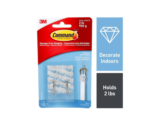 Command™ Wire Hooks 17065CLR-EF, Medium - M