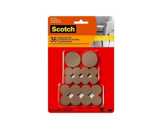 Scotch® Gripping Pads Value Pack, SP941-NA, brown, assorted sizes, 36 per pack - Assorted sizes