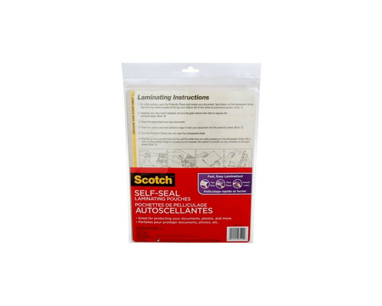 Scotch® Self-Sealing Laminating Pouch LS854-10-C, 22.9 cm  x 29.2 cm, 10/Pack