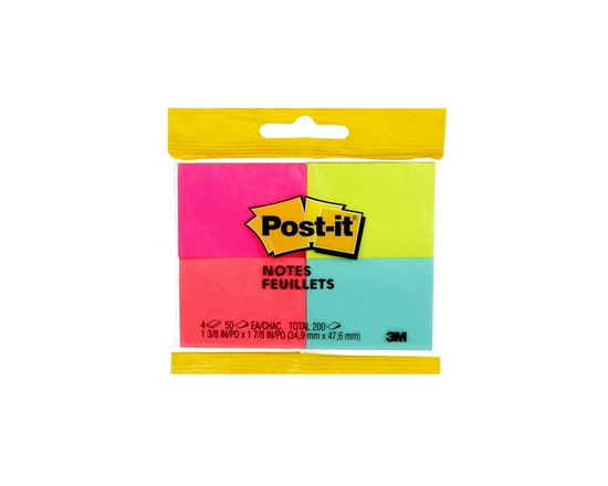 Post-it® Notes, Cape Town Collection, 1-1/2 in x 2 in (4 cm x 5 cm) - 1 3/8 in x 1 7/8 in